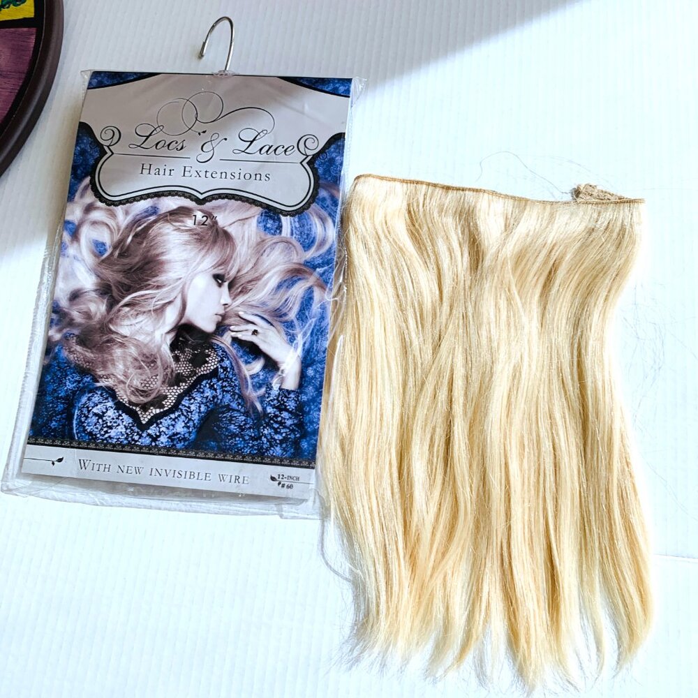 Expensive HAIR EXTENSIONS Human Hair with Invisible Wire Thread 12”